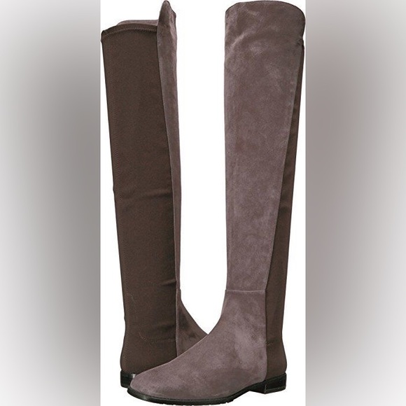 $995 Stuart Weitzman Suede Over the Knee Boots 7.5 Sz 38 Purple - Picture 1 of 3